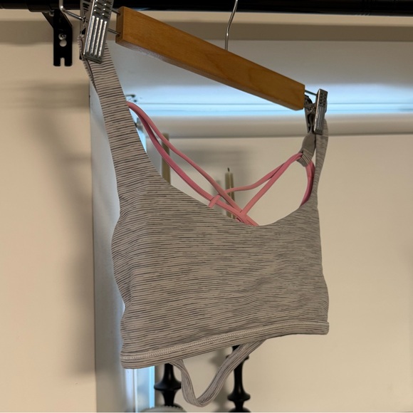 Lululemon Sports Bra Grey and Pink Like New - Picture 2 of 7